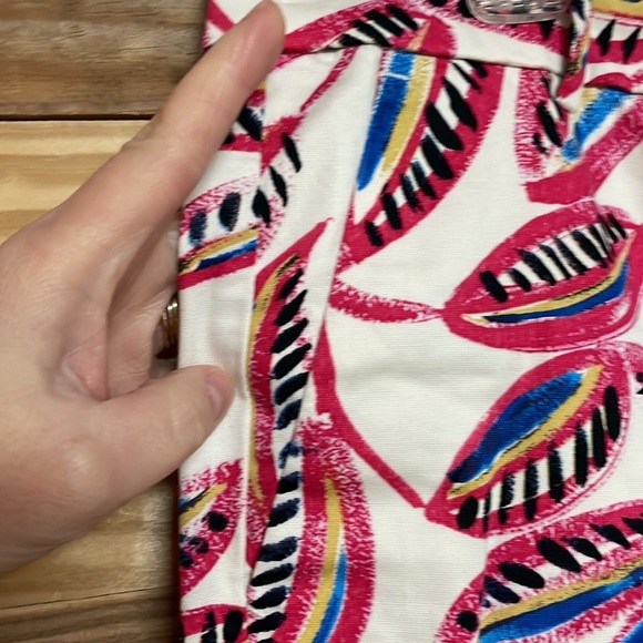 J. Crew size 12 Colorful Leaf Print Mid-rise Cropped Lightweight Chino Pants - Picture 4 of 12